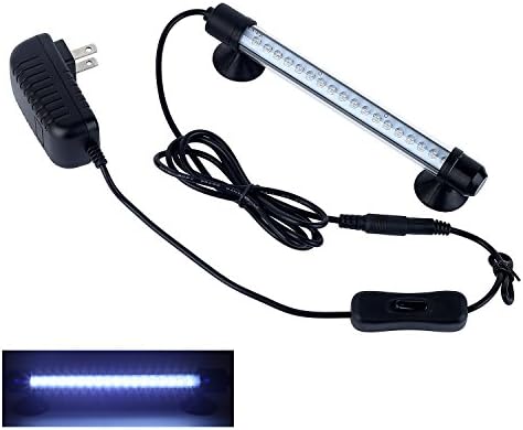 LED Aquarium Light for Fish Tank, Bivisen 7.5 Inches 18 Leds Submersible Crystal Glass Lights, Waterproof Aquarium Fish Tank Light Suitable for Freshwater and Saltwater, Lighting Color White