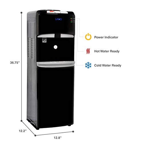 Lago Top Load Hot, Cold & Room Black Water Cooler Dispenser