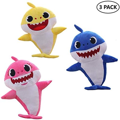 Music Sound Shark Plush Doll Soft Baby Cartoon Shark Stuffed & Plush Toys Baby Singing Shark Official Spinning and Singing Interactive Plush Toy