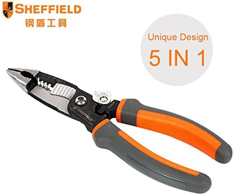 Sheffield S035057 Pince Multifonction Pour Electricien 20 Cm 5 En 1 Amazon Fr Bricolage
