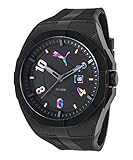 PUMA Quartz Plastic and Polyurethane Casual Watch, Color:Black (Model: PU103501012)