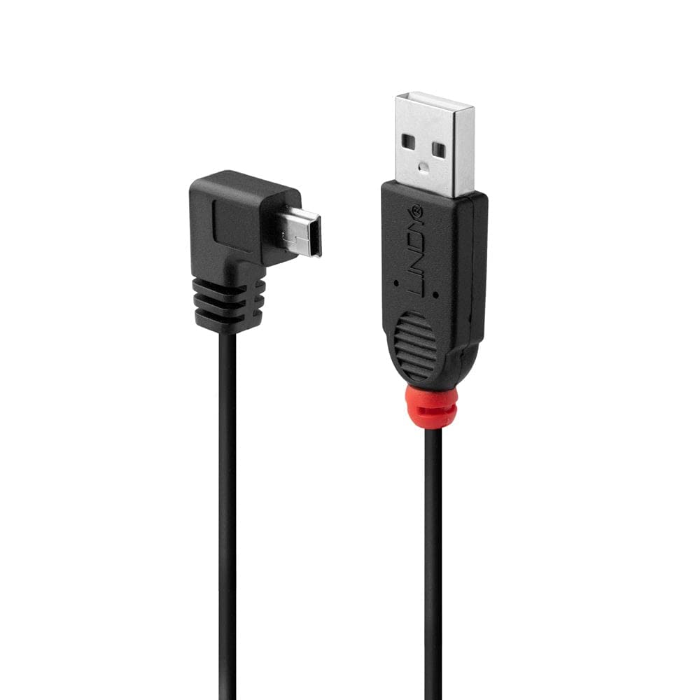 Lindy 0.5m USB 2.0 Cable, Type A to Mini-B, 90 Degree Right Angle