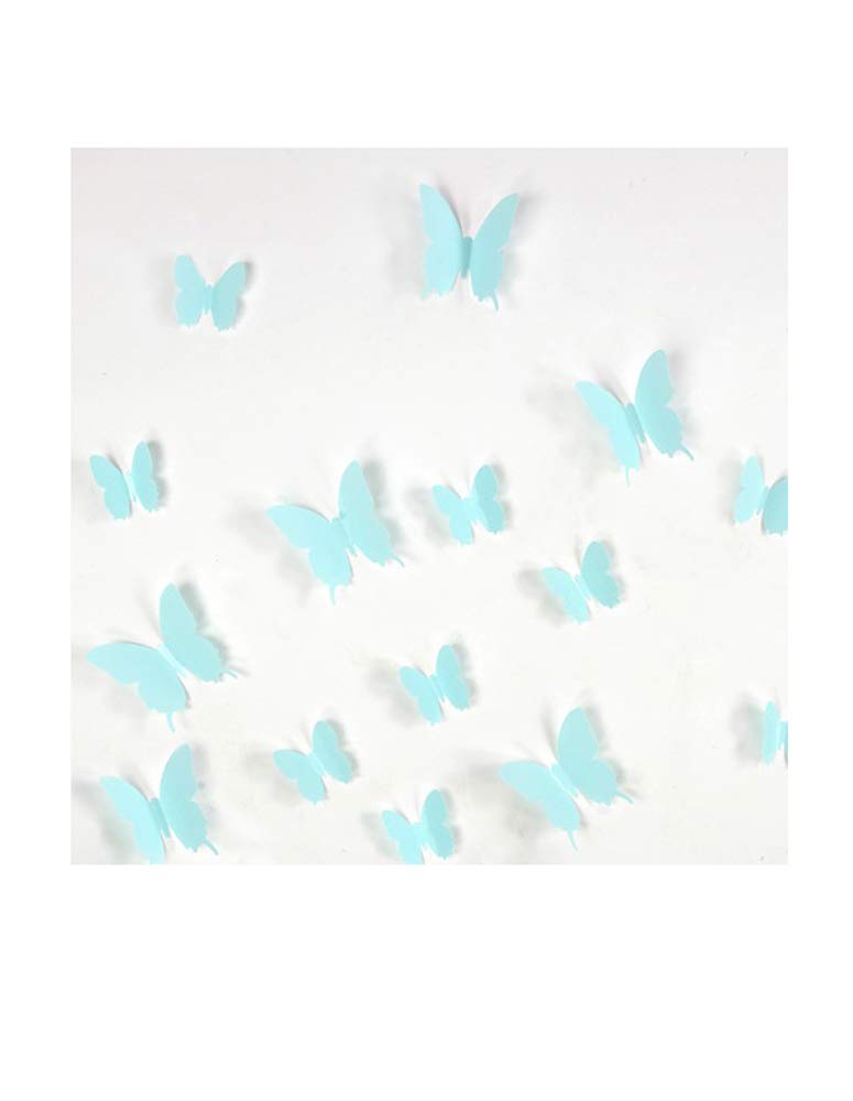 Ambiance-Live Set of 12 3D Butterfly Stickers, Turquoise