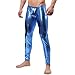YiZYiF Fashion Men's Faux Leather PVC Trousers Night Club Dance Slim Long Pants Blue Large