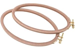 BWRMHME 8 X 5 Inch Cross Stitch Wooden Embroidery Hoop Oval Cross Stitch Embroidery Hoop Craft Tool Hoop Art (2PC)