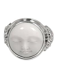 Novica - Anillo de plata de ley 925 hecho a mano con diseño de hueso de vaca