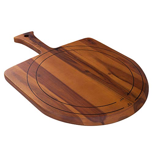Premium Acacia Wood Pizza Peel with Sturdy Handle - A Deluxe Pizza Board by Saint Germain Bakery