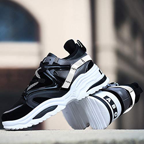 DondPO Men's Walking Athletic Shoes Fashion Casual Sneaker Cross Training Running Footwear for Men Tennis Racquetball Black - Thumbnail 5