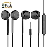 Iphone Earphones,Earbuds Wired with Mic and Remote Control In Ear Headset for Apple Iphone 6S Plus 6 SE 5S Sammung Galaxy S7 S6 Note 3 2 1/MP3 MP4 MP5 Player IOS Android 2 Pack Headphones/Ear buds
