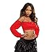 Dreamgirl womens Dreamgirl Women's Ruffled Crop Top Renaissance Peasant Accessory adult exotic costumes, Red, Small Medium US