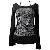 Y2k Grunge Shirts Harajuku Clothing Women Vintage Graphic Tees Long Sleeve Emo Clothes Streetwear Goth Tops
