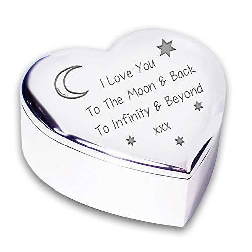 I Love You To The Moon and Back To Infinity And Beyond TRINKET BOX Gifts Presents Ideas for Her Fiance Romantic my Girlfriend Wife Birthday Valentines Day Mothers Wedding Anniversary from daughter