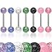 Body Accentz 6 Ultra Sparkle Acrylic Tongue (Nipple) Ring 14g - in Assorted (1 Set)