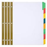 AmazonBasics Paper Binder Dividers, Writeable 8-Tab, 4/Pack