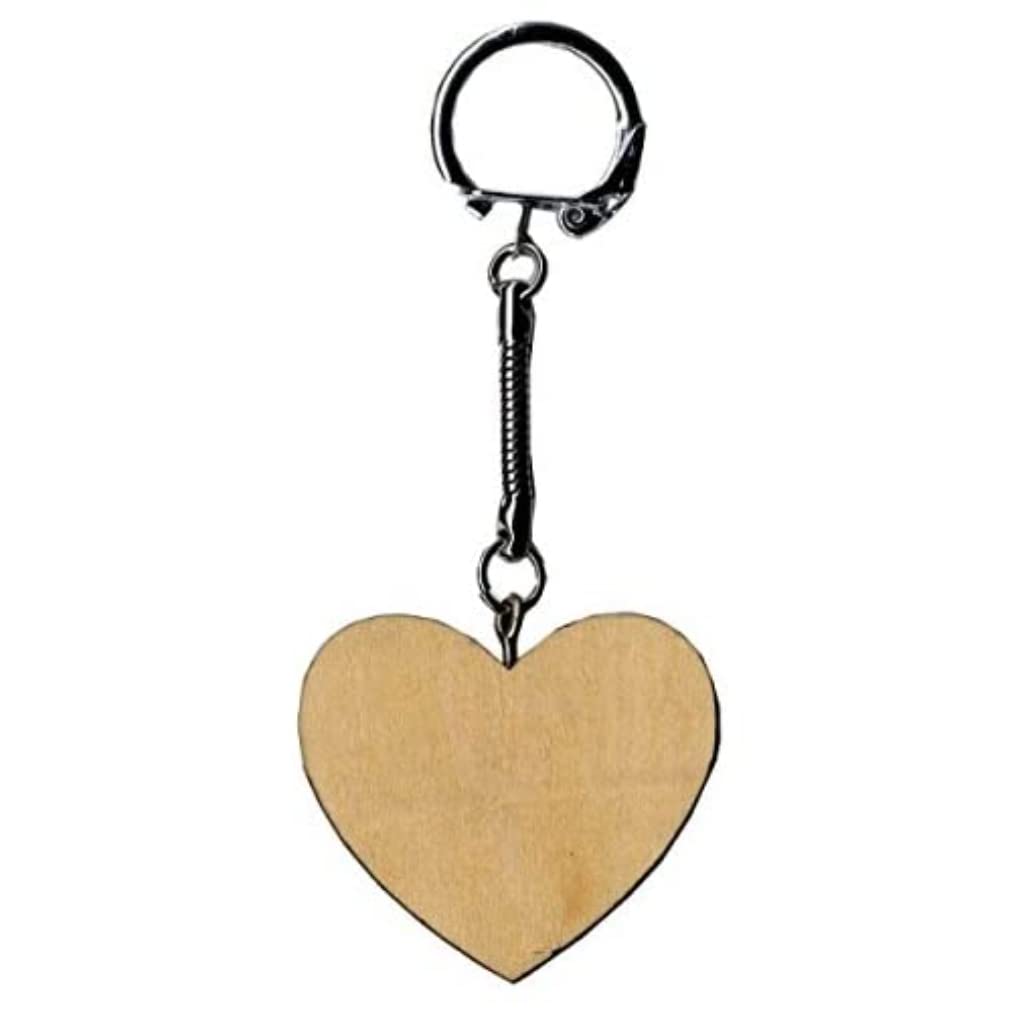 Artemio 14001482 Wooden Key Ring Heart