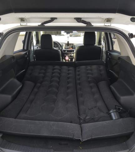 MotorFansClub 164 x 132CM SUV Inflatable Car Travel Bed Camping Adjustable Air Mattress Seat Cover Pillow Flocking Cloth Ventilate Outdoor Kids