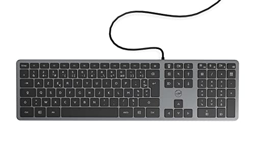 Mobility Lab - Clavier PC Ultra Slim filaire gris sidéral - connexion USB Français AZERTY