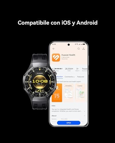Watch GT 6 Pro 46mm GPS Smartwatch 1.47''AMOLED, Negro
