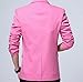XTX Mens Single One Button Slim Fit Blazer Formal Suit Pink L