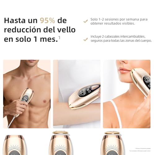 IPL Women's Laser Epilator with Cooling Function, IPL Epilator for Women and Men, Hair Removal Device for Face, Legs, Armpits and Bikini Area, 9 Energy Levels Rose Gold Pro