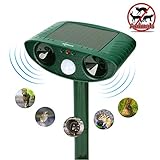 ZOVENCHI Ultrasonic Animal Pest Repeller, Outdoor Solar Powered Pest and Animal Repeller - Effectively Scares Away All Outdoor pests and Animals Such as Dogs, Raccoons