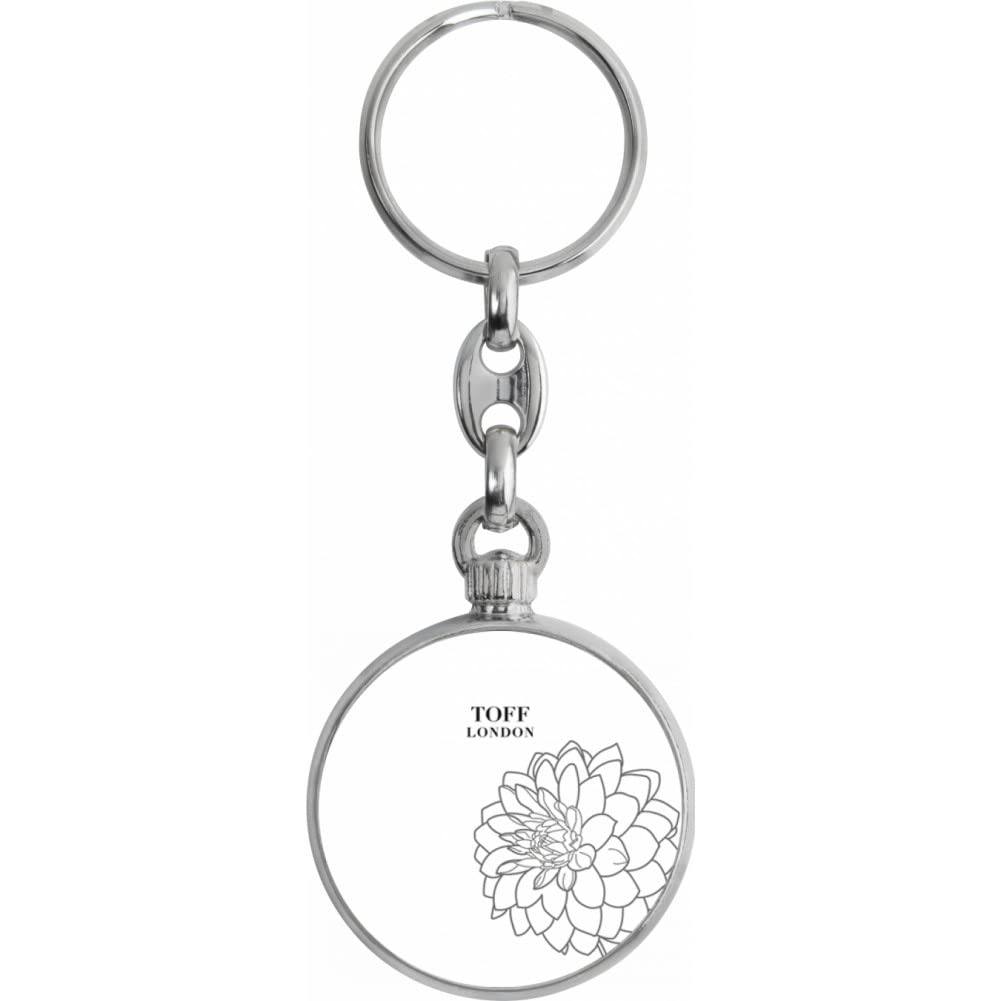 Toff London Grey Dahlia Flower Keyring