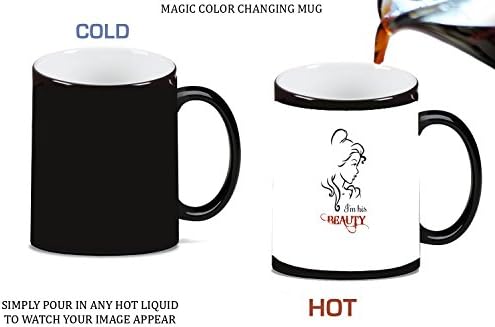 I'm His Beauty Heat Mug Magic Color Morphing Ceramic Coffee Mug Tea Cup by LE Prints