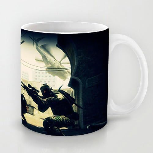 Beautiful and Elephant White 11 oz Classic White Ceramic Mugs Design with Counter Strike Wallpaper Hd Coffee Mugs/Tea Mugs/Drink Cups - Dishwasher and Microwave Safe