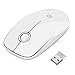 SROCKER V8 2.4GHz Wireless Ultra Thin Whisper Quiet Mouse Compact Soundless Mice without Laser Light DPI 1500 for PC and Mac(White)