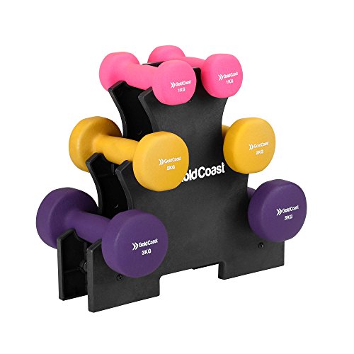 Gold Coast 12kg Neoprene Dumbbell Set with Stand Kuwait Ubuy