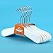 Hangerworld Set of 30 Kid's White Wooden Top & Pants Clip Closet Coat Hangers - For Baby & Toddler Clothes 10 inches (25cm)
