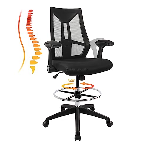HYLONE Drafting Chair, Tall Office Chair, High Back Standing Desk Chair
