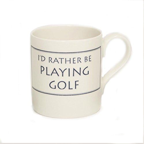 Stubbs Mugs I'd Rather Be Playing Gold Mug Bone China (Pack of 2)