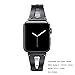 Secbolt 42mm/44mm/45mm Leather Bands Compatible with iWatch Band Series 9/8/7 45mm, 4/5/6 44mm, Series 3/2/1 42mm, Handmade Vintage Leather Bracelet, Hollowed Black