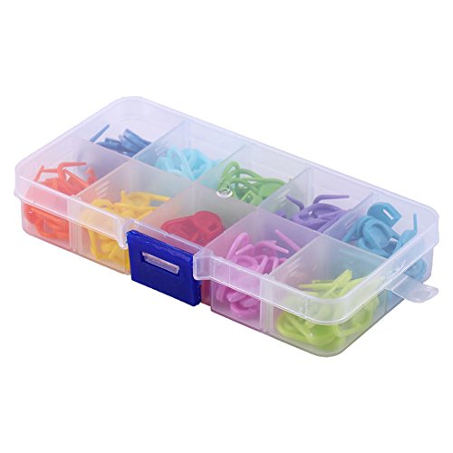 image for Whitelotous 120pcs/Box 10 Colors Crochet Locking - Stitch Markers - Kn