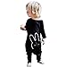 TheFound Baby Boy Girl Romper Bunny Printed Long Sleeve Jumpsuit Zipper Playsuit Outfits (Tag 100, Long Sleeve Black)