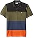 Lacoste Men's Short Sleeve Reg Fit Heavy Pique Colorblock Polo, Nevada Orange/Meridian Blue, Medium