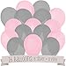 16 Pack of Latex Balloons (8 Pink & 8 Gray) primary