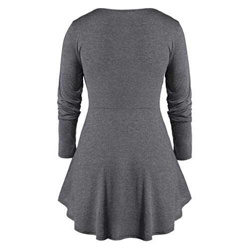 Womens Casual Long Sleeve Sweetheart Collar Space Tunic Flare T-Shirt Tops Pullover Shirts Blouses (S-5XL)