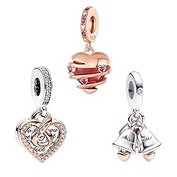 Doyafer You and Me Love Heart Bell Pendant Charm