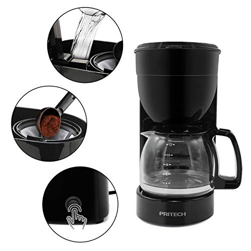 Filterkaffeemaschine mit Glaskanne 800W 12 Tassen, Für gemahlenen Filterkaffee Abnehmbarer Filterhalter für das… – Bild 3