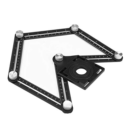 Meka-supplies - 6 Folding Rulers 7/12inch Triangular Measuring Ruler Multi-hole Angle Ruler with Drill Guide Glass Tiles Woodworking Gauges
