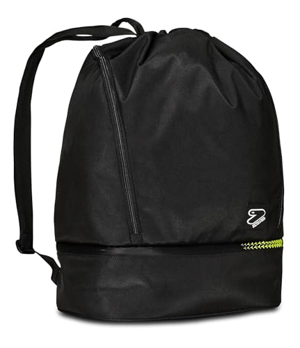 Seven Sportbeutel, Turnbeutel, Schultasche, Öffnung mit Kordelzug, Schule-Freizeit-Sport, Separates Fach für Schuhe - Kinder und Jugendliche, Schwarz