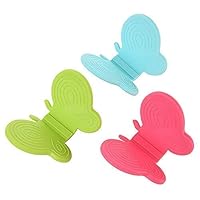 osierr6 3PC Butterfly Grab Mitt Silicone Hot Dish Plate Bowl Pot Holder Carrier Anti-Scald Clamp Magnetic Fridge Clip Handy kitchen Tool