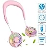 Wearable-Neck-Fan-Handsfree-Mini-USB-Fan-Rechargeable-Portable-Personal-Fan-Desk-Fan-Necklace-Fan-with-Dual-Wind-Head-3-Speeds-LED-Light-for-Traveling-Sport-Outdoor-Camping-Office-Room-Pink Wearable Neck Fan, Handsfree Mini USB Fan Rechargeable Portable Personal Fan, Desk Fan, Necklace Fan with Dual Wind Head…