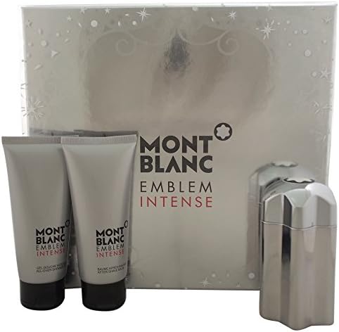 Mónt Blánc Emblem Intense For Men Gift Set: Eau De Toilette Spray 3.3 oz &amp; Aftershave Balm 3.3 oz &amp; All Over Shower Gel 3.3 oz