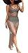 L&ZZ 2017 New Women’s Beach Tops Sexy Perspective Cover Dresses Bikini Cover-ups Net Coverups (L, Grey)