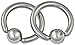 Forbidden Body Jewelry Surgical Steel Captive Bead Ring Piercing Hoops, Pair of 12g 10mm (4mm Balls)