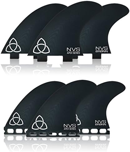 Naked Viking Surf NVS: Medium Bronn Apex Series Surfboard Fin, Medium (Set of 3), FCS & Futures