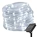 LTE 33ft 100 LED Solar Rope Lights, Outdoor Waterproof Solar Rope Lights, Ideal for Decorations,Christmas,Gardens, Lawn, Patio, Weddings, Parties.(Daylight White)